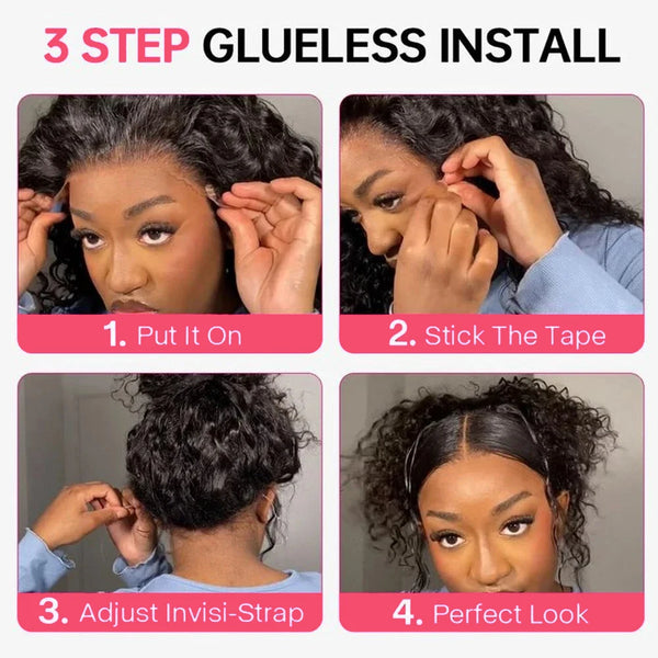 360 HD Full Lace Front Wigs Curly Wig 100% Human Hair Pre Plucked Deep Wave Invisible Strap Glueless Wig Water Wave Lace Frontal