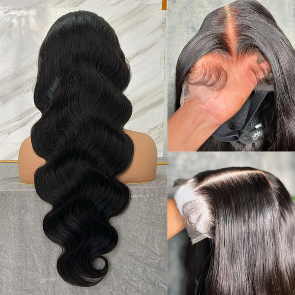 250 Density Body Wave Lace Front Wig 13x4 13x6 40 Inch 5x5 Lace Closure Wig Gluless Transparent Human Hair Lace Frontal Wig Sale