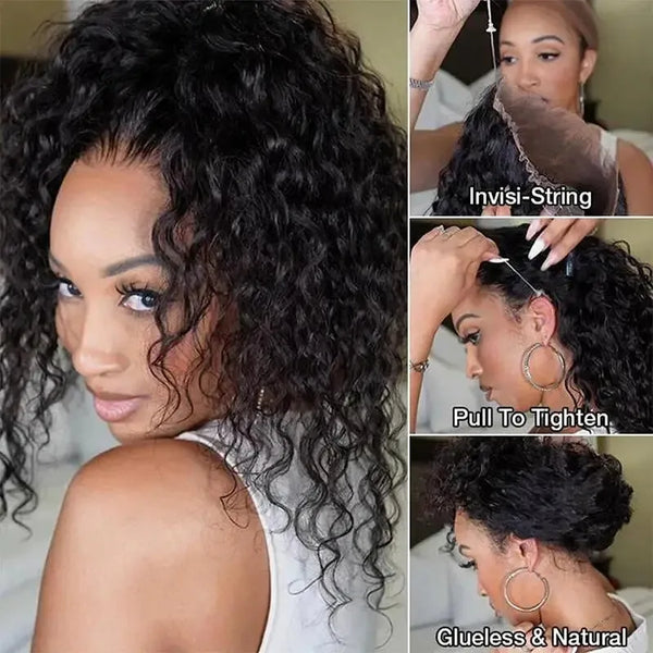 360 HD Full Lace Front Wigs Curly Wig 100% Human Hair Pre Plucked Deep Wave Invisible Strap Glueless Wig Water Wave Lace Frontal