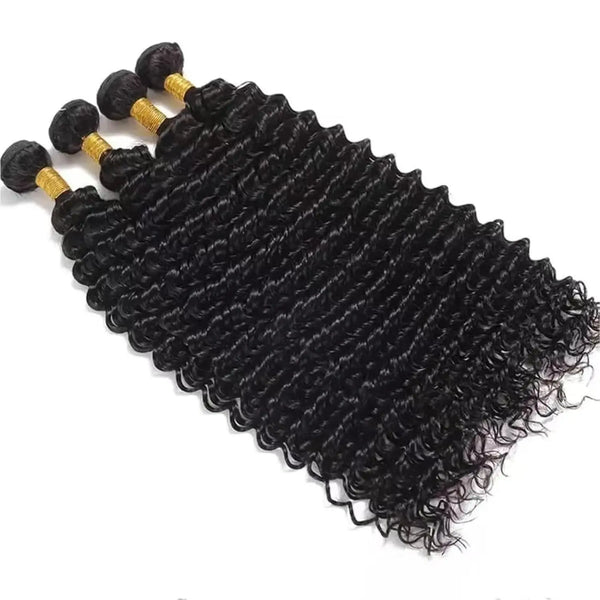 12A Deep Wave Bundles Human Hair 18 20 22 24 Inch Unprocessed Brazilian Virgin Deep Curly Quick Weave 3 Bundles Hair Extensions