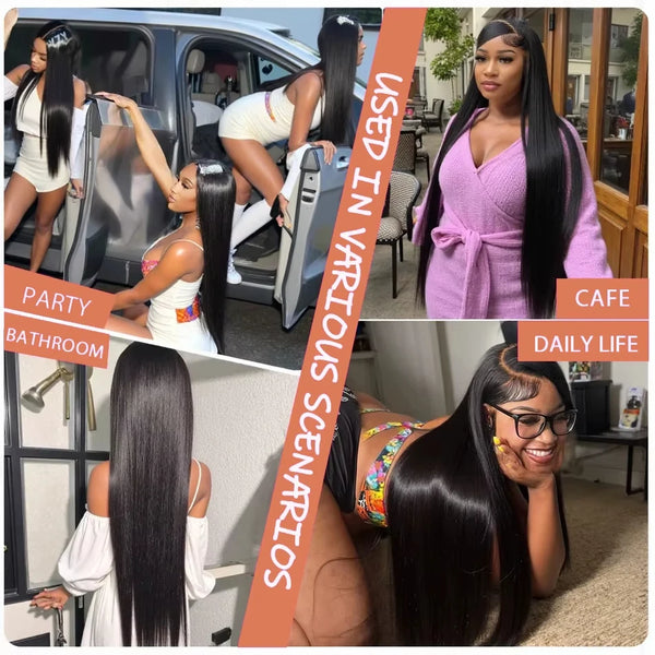 13x6 Hd Transparent Straight Lace Frontal Human Hair Wigs Brazilian Remy Pre Plucked Bone Straight 13x4 Lace Front Wig For Women