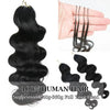 Crochet Human Hair Straight Human Hair Body Wave 1B Black Pre-Separated Knotless Crochet Extensions With Loop For Braiding