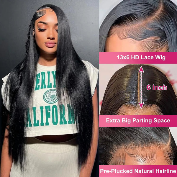 42 Inch Bone Straight Lace Front Human Hair Wig 360 Full Lace Wig Brazilian Pre Plucked 13x6 13x4 Hd Lace Frontal Wig For Women