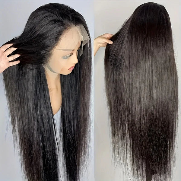 42 Inch 250 Density Bone Straight 13X6 Hd Lace Frontal Wig 13X4 Transparent Lace Front Pre Plucked 100% Human Hair For Women
