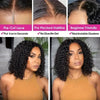 4x4 Put On And Go Glueless Bob Wigs Human Hair Curly For Women Pre Plucked Pre Cut Lace Ready To Wear Kinky Curly Lace Front Wig