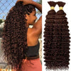 Human Hair Bulk For Braiding 2 Bundles Deep Wave Human Hair Extensions Human Braiding Hair For Boho Braids Water Wave Curly Hair