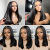 Straight Glueless Wig Human Hair Ready To Wear Short Bob Wigs For Women Transparent Pre Cut 4x4 Human Hair Wigs Bleached Knots