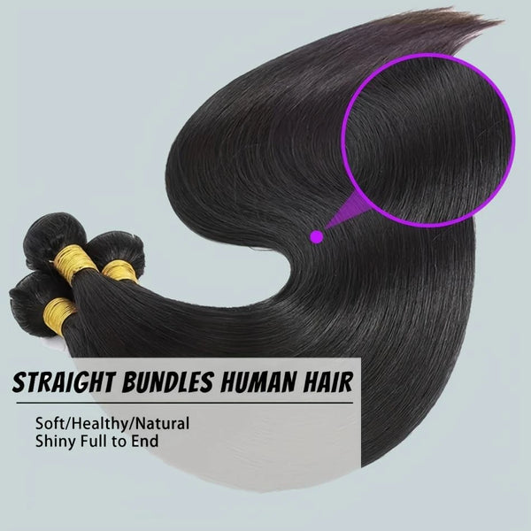 Bone Straight 1/3/4 Pcs Bundles 100% Human Hair Bundles Virgin Hair With Unprocessed Natural Black Hair Extensions 26 28 30 Inch