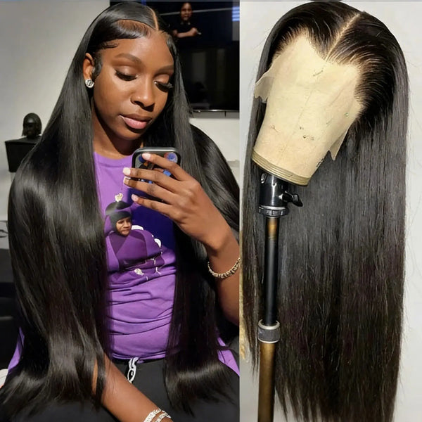 13x6 Lace Front Human Hair Wigs 30 42 Inch Straight Human Hair Wigs Transparent Brazilian Wigs Human Hair For Women Pre Plucked