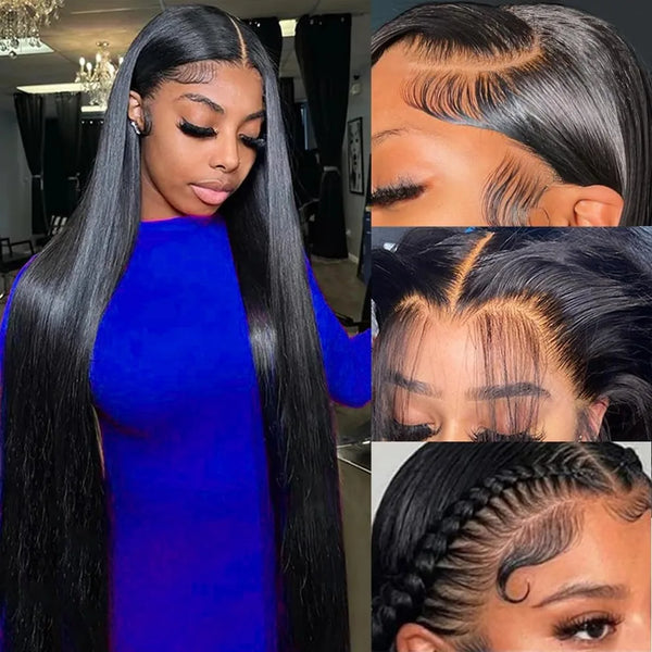 42 Inch Bone Straight Lace Front Human Hair Wig 360 Full Lace Wig Brazilian Pre Plucked 13x6 13x4 Hd Lace Frontal Wig For Women