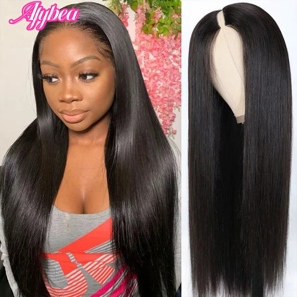 220 Density Straight Hair V part Wig 16-36 Inch Upgrade 100% Human Hair Head Clip In Half Wig Brazilian Glueless Wigs For Women