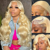 613 13x6 Lace Front Wig Human Hair Body Wave Blonde Lace Frontal Wigs for Women 220 Density Natural Hairline With Baby Hair