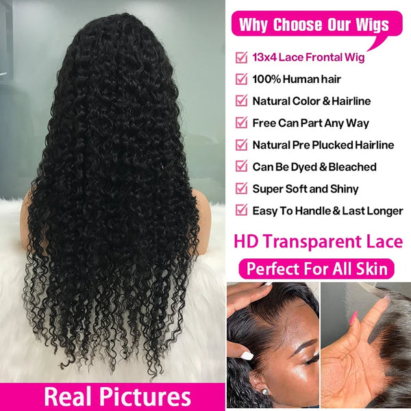 40 Inch Water Wave Lace Human Hair Front Wigs 13x4 13x6 Hd Lace Deep Wave Frontal Wig 360 Curly Brazilian Wigs For Black Women