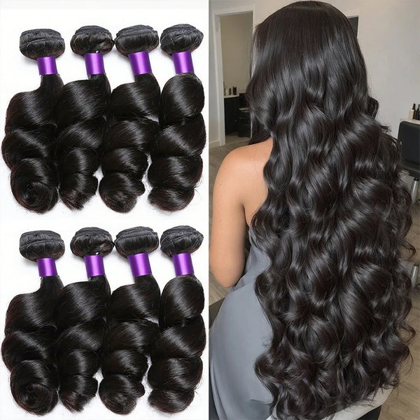 26 28 Loose Wave Bundles 100% Human Hair Raw Virgin Unprocessed Extensions 2 3 4 Loose Deep Wave Bundles Double Weft Wholesale